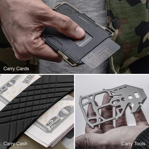 Vista 5 de Dango - Cartera M1 Maverick de aluminio mecanizado CNC, bloqueo RFID, fabricada en Estados Unidos