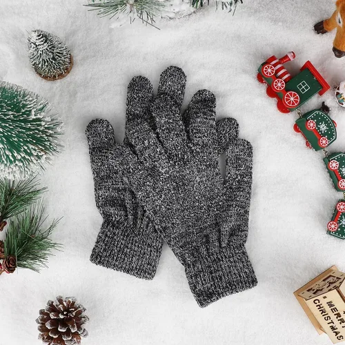 Vista 4 de 12 pares de guantes de invierno de punto cálidos a granel para adultos, guantes mágicos elásticos para hombres, mujeres y adolescentes