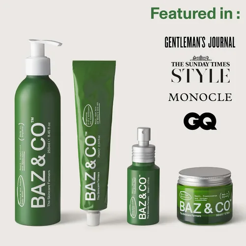 Vista 2 de BAZ & CO Gel de baño hidratante para hombre, Restore and Awaken Body Wash para hombres, 8.45 onzas líquidas con albahaca, pomelo y menta verde