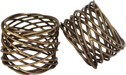 Vista 2 de ITOS365 Soporte de anillos para servilletas de malla redonda hecho a mano, para cena, fiestas, día a día, 6