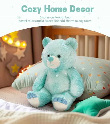 Vista 6 de Tezituor - Oso de peluche arcoíris de 13.78 pulgadas, suave oso de peluche teñido anudado, acogedor juguete de peluche abrazable para niños, novia