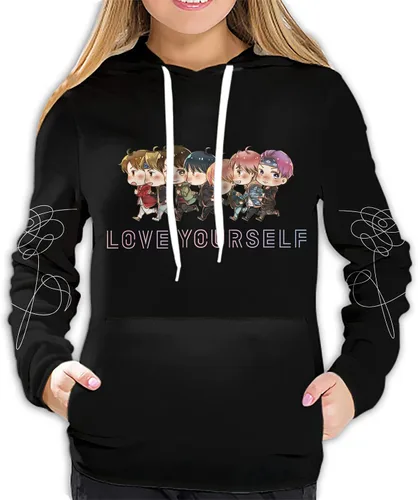 Vista 3 de K-pop Sudadera con capucha para mujer y niña con estampado 3D unisex