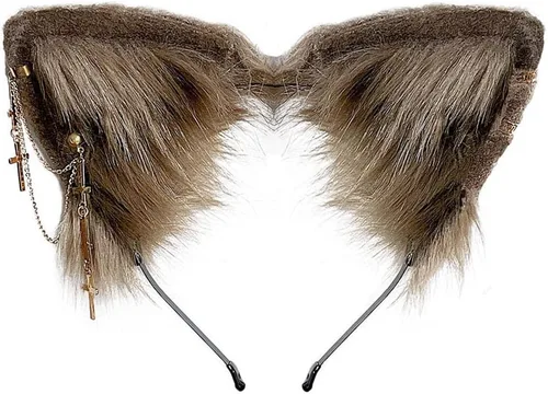 Vista 12 de VIGVAN Accesorios de orejas de gato para cosplay, punk, gótico, cruz, orejas de gato, pinzas para la cabeza
