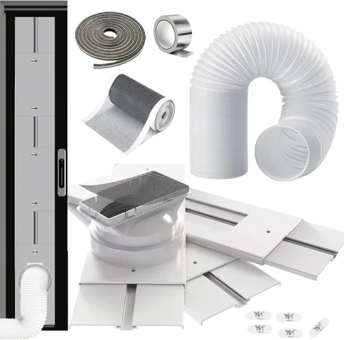 Vista 10 de Kit de Ventilación de AC para Puerta Corredera de 95" con Manguera Extensible de Φ 5.1" con Cerradura de Seguridad y Burletes Contra la Intemperie