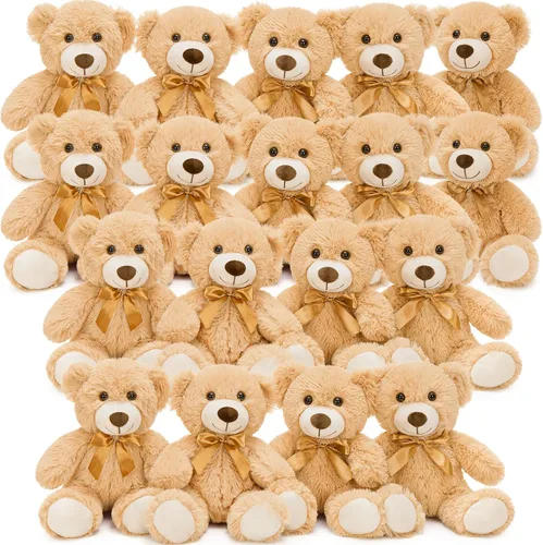 Vista 18 de MorisMos 10 Osos de Peluche a Granel para Baby Shower, Osos de Peluche Lindos de 14 Pulgadas Animales de Peluche de Felpa, Pequeños Osos de Peluche