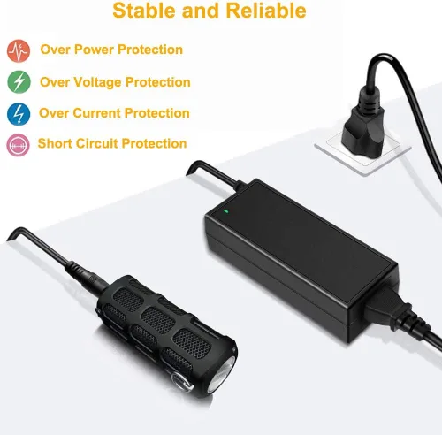 Vista 3 de JOYLIT 12V 5A Adaptador de fuente de alimentación 60W AC 100-240V Convert to DC 12 Volt Transformer 5.5mm x 2.1mm DC Plug LED Driver for 12V LED