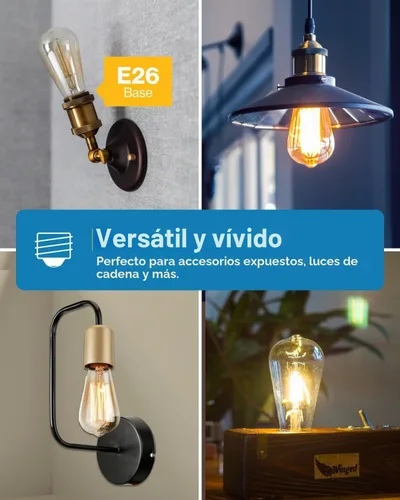 Vista 7 de ST64 - Bombilla de filamento LED de 8.5 W, varios colores y tamaños, 4/16 de pulgada