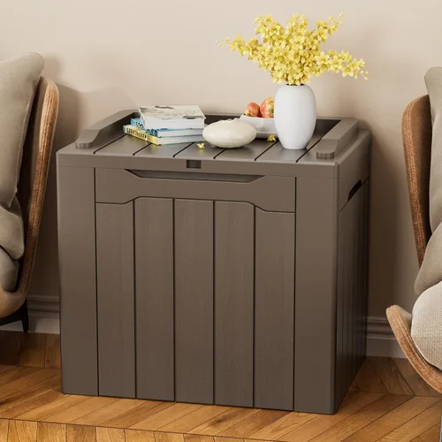 Vista 10 de YESHOMY Contenedores de almacenamiento de plástico de 30 galones con tapa, organizadores de cajas apilables para sala de estar, oficina, dormitorio