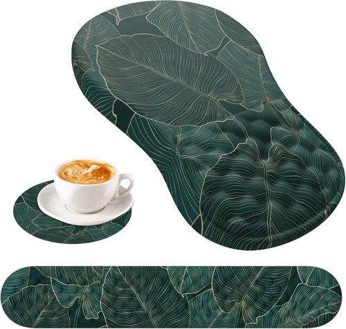Vista 12 de HAOCOO Alfombrilla de Mouse Ergonómica con Reposamuñecas, Juego de 3 Alfombrillas de Mouse para Computadora, Set de Alfombrillas de Mouse de Espuma