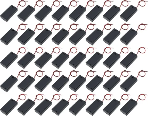 Vista 8 de Semetall 12 piezas 2x1.5V AA batería titular caso w encendido/apagado interruptor cable cables