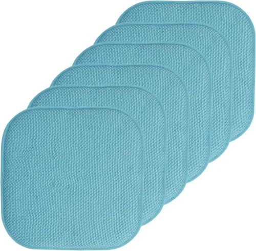 Vista 56 de Sweet Home Collection Cojines de espuma viscoelástica para silla, antideslizantes, diseño de panal de abeja, 16 x 16 pulgadas, paquete de 2