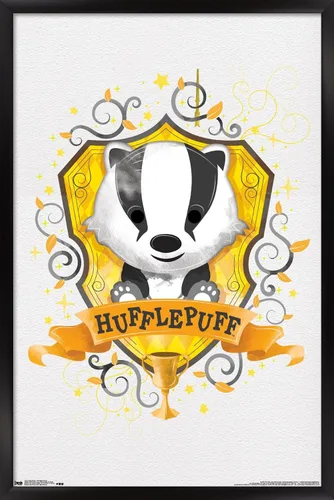 Vista 8 de Trends International Wizarding World: Harry Potter-Hufflepuff - Póster de pared, 14.725 x 22.375 pulgadas, versión enmarcada de madera de granero