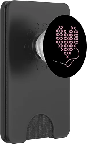 Vista 8 de I love Cross Stitch Corazón y Aguja en Rosa PopSockets Swappable PopGrip