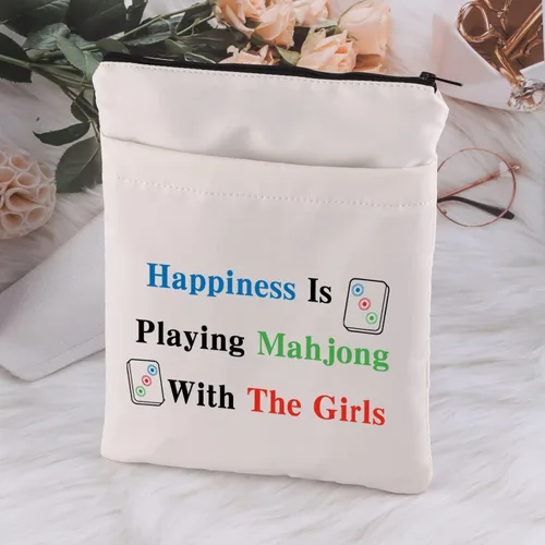 Vista 6 de MNIGIU Divertida bolsa de Mahjong con bolsillo Mahjong Lover Regalo de juego de mesa para fanáticos