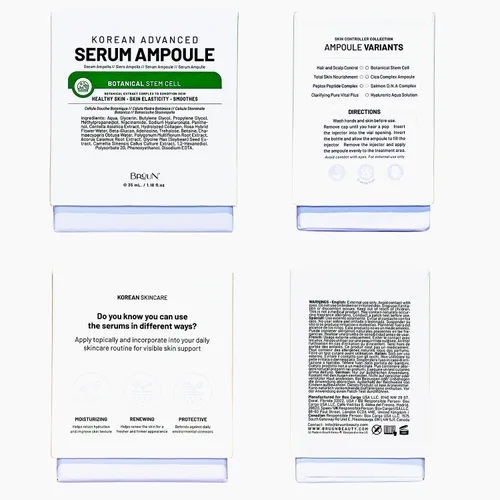 Vista 6 de BRÜUN SC - Ampolla de suero de células madre de control, refuerzo de suero coreano con microagujas para cara y cuerpo para usar con y sin Derma Pen