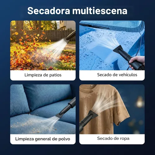 Vista 10 de Secador de pelo para perros de alta velocidad 5.2HP/3800W, temperatura ajustable continua, secadora de pelo para perros, secador de pelo