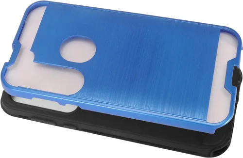 Vista 3 de Para Motorola Moto G Stylus XT2043, Moto G Power XT2041 (versión 2020) - Funda híbrida de estilo cepillado - CS3 Azul