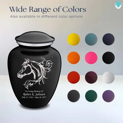Vista 8 de Geturns Embrace - Urnas de cremación personalizadas para adultos para cenizas humanas, urna funeraria negra grande para hombres y mujeres, 200 libras