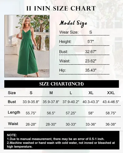 Vista 6 de II ININ - Vestido largo de verano para la playa, con cuello en V, floral, liso, informal, para mujer