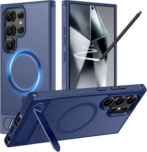 Vista 21 de Hualele - Funda magnética para Samsung Galaxy S24 Plus/S25 Plus con soporte de metal, [compatible con MagSafe]