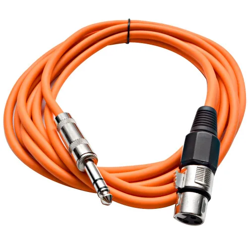 Vista 18 de Seismic Audio - SATRXL-F2 - Cable de conexión XLR naranja de 2 pies hembra a 1/4" TRS