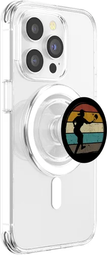 Vista 3 de Pickleball retro vintage Pickleball paddles Sunset gift PopSockets MagSafe PopGrip for iPhone