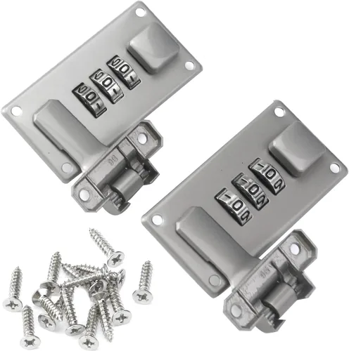 Vista 7 de Cerradura de combinación de maleta de equipaje de bronce de 3 dígitos Combination Password Locks, Briefcase Replacement Hasp Lock, Zinc Alloy