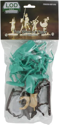 Vista 5 de LOD Trojan WAR - Figuras de plástico Amazon Warrior - 12 piezas de soldados de juguete de mujeres antiguas