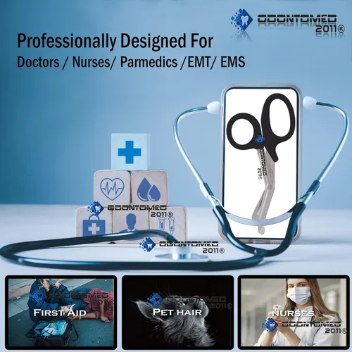 Vista 4 de Utilidad odontomed2011 ® 50 PCS paramédico vendaje de primeros auxilios Acero Inoxidable Trauma EMT EMS Tijeras Tijeras 7,25 "Lo Negro ODM