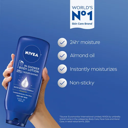 Vista 8 de Loción corporal NIVEA de manteca de cacao, paquete de de 1, Azul oscuro