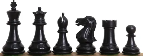Vista 4 de Juego de piezas de ajedrez profesional Staunton de 3" - Boj ebonizado ponderado