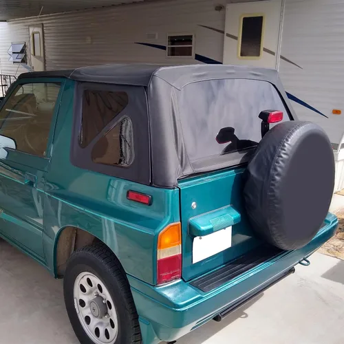 Vista 4 de ECOTRIC Parte superior blanda de ventanas tintadas, compatible con Suzuki Sidekick/Geo Tracker 1995-1998, cubierta superior suave para senderos