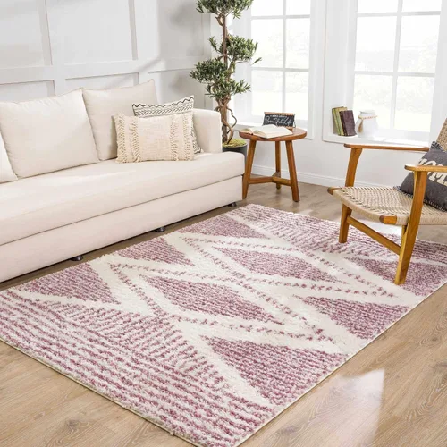 Vista 10 de Hauteloom Trunding Tapete Peludo Marroquí para Puerta Estilo Casa de Campo Alfombra de Área Pequeña - Alfombra Peluda Bohemia - Felpa de Pelo Alto