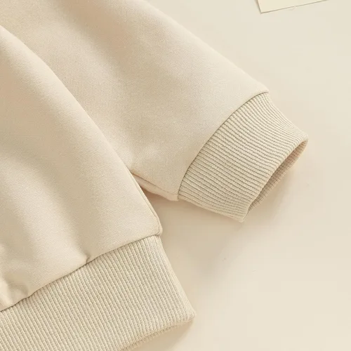 Vista 5 de Conjunto de 2 piezas de sudadera de manga larga para bebé, niño y niña, con cintura elástica, conjunto de 2 piezas