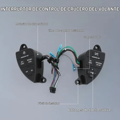 Vista 3 de DICMIC Interruptor de control de crucero del volante compatible con 2007-2016 International Prostar Reemplazo# 901-5101, 2611199C91