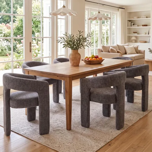 Vista 12 de Silla de Comedor Moderna de Chenille Tipo Barril Tapizada en Tela para Comedor con Brazo, Cómoda Silla Auxiliar de Acento para Cocina/Sala de Beige