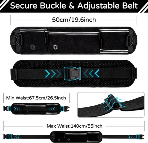 Vista 6 de Skmeditec Correa de perro manos libres con bolsa de cintura para pasear perros grandes, correa elástica que absorbe los golpes con bolsa