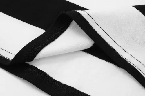 Vista 6 de Formeet17 Camiseta de manga larga a rayas para mujer, elástica, cómoda, cuello redondo