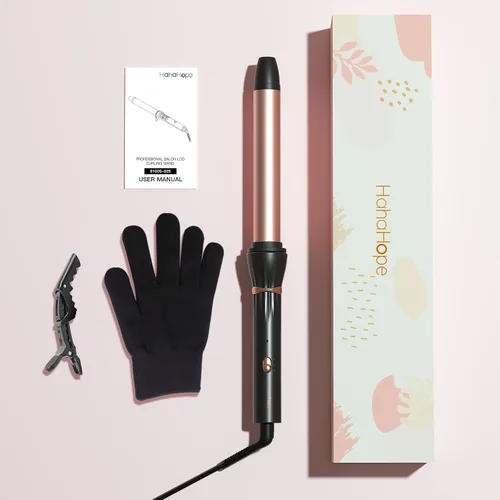Vista 9 de Hahahope Varita rizadora de cerámica de 1 pulgada para ondas sueltas, rizador de pelo de barril extra largo para cabello medio a largo, 2