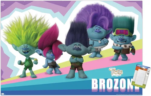 Vista 12 de Trends International Trolls: Band Together - Póster de pared de brozone, 22.4 pulgadas de largo x 14.7 pulgadas, versión enmarcada en madera