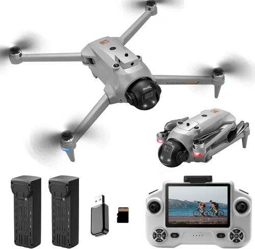 Vista 7 de YL059 GPS Drone con pantalla Control remoto Motor sin escobillas, 2 baterías. Negro - 2Baterías