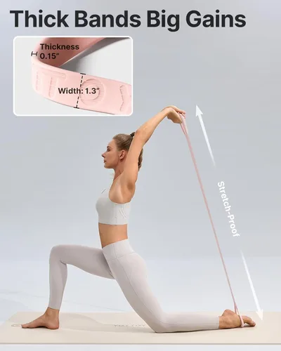 Vista 6 de YOTTOY Figure 8 Resistance Band, Elastic Resistance Band 20lb Rosa