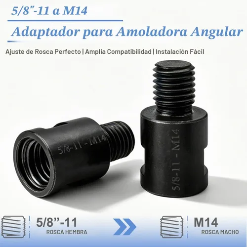 Vista 3 de Wolfride Adaptador de accesorio para amoladora angular M14 de 5/8-11 a hembra a M14 adaptador macho (2 piezas)