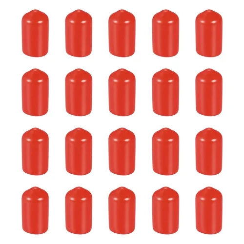 Vista 17 de DMiotech Paquete de 20 protectores de rosca de tornillo rojo de 1/2 pulgada de identificación, tapas de goma para pernos de tornillo, tubería