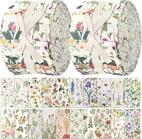 Vista 21 de Hosuly 40 piezas de tela patriótica del 4 de julio, tela roja, blanca y azul, bandera estadounidense, estrella, tira de acolchado de 2.55 pulgadas
