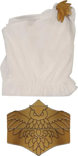 Vista 6 de Wocloey Disfraz de Saint Seiya de los Caballeros del Zodiaco Siena Saori Kido Athena Cosplay vestido de búho cinturón trajes para Halloween