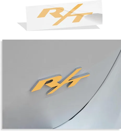 Vista 24 de R/T Emblema de Superposición Adhesivo - 2011-2026 Durango R/T (Naranja Brillante)