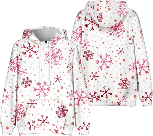 Vista 2 de Men'S Christmas Hoodies Oversized Cotton Light Weight Graphic Ugly Christmas Sweatshirt Novelty Warm Pullover