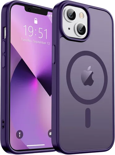 Vista 66 de zapica Funda magnética para iPhone Air, con protector de pantalla de vidrio templado, compatible con MagSafe, translúcida mate, a prueba de golpes