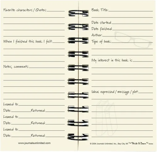 Vista 6 de Write it Down Series by Journals Unlimited, diario guiado, libros que he leído, diario de lector, tamaño mini de 3 x 5.5 pulgadas, tapa dura